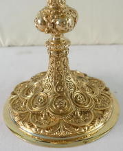 Solid silver gilt antique French Gothic Chalice.